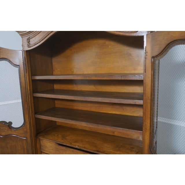 Walnut Country French Two-Door Armoire Wardrobe Cabinet For Sale - Image 4 of 18