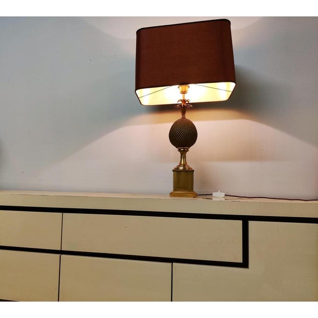 Brass Pineapple Table Lamp, 1970s For Sale - Image 9 of 12