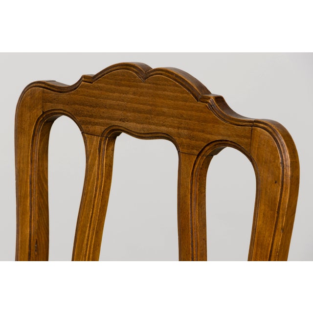 Brown Early 20th Century French Louis XV Walnut Dining Chairs With Moss Green Mohair, Set of 8 For Sale - Image 8 of 18