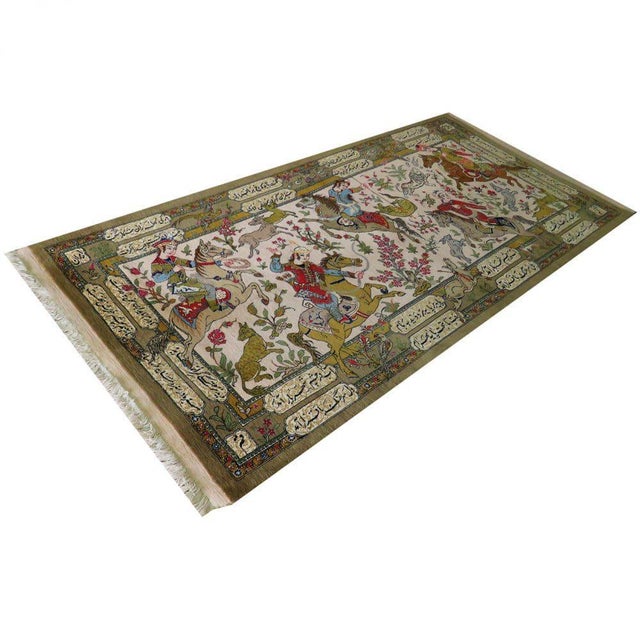 Hand-knotted Middle-Eastern rug, 50 Raj (500000 knots/square meter) | Material: virgin wool & silk | Size: 100 x 200 cm |...