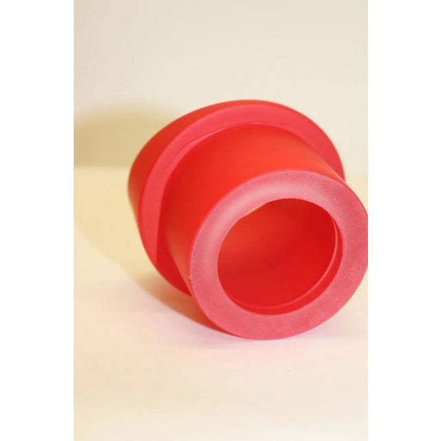 Ruby Red Mid-Century Modern Murano Glass Pencil Holder For Sale - Image 8 of 10