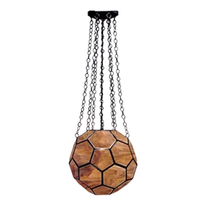 Contemporary Marjorie Skouras 24" Honeycomb "Cafe Au Lait" Lantern