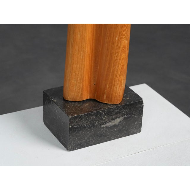 Beige Biomorphic Modernist Sculpture in Carved Wood, Netherlands, 1970s For Sale - Image 8 of 9