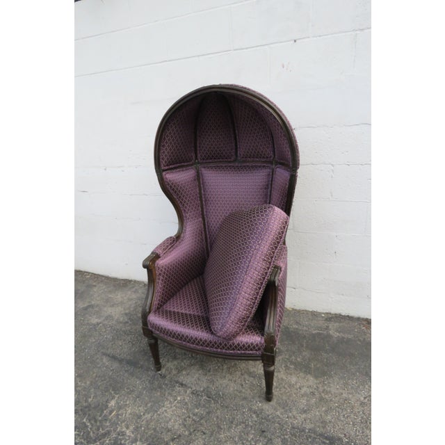 Late 20th Century French Carved Tall Balloon Dome Canopy Porter Chair 5893 For Sale - Image 5 of 12