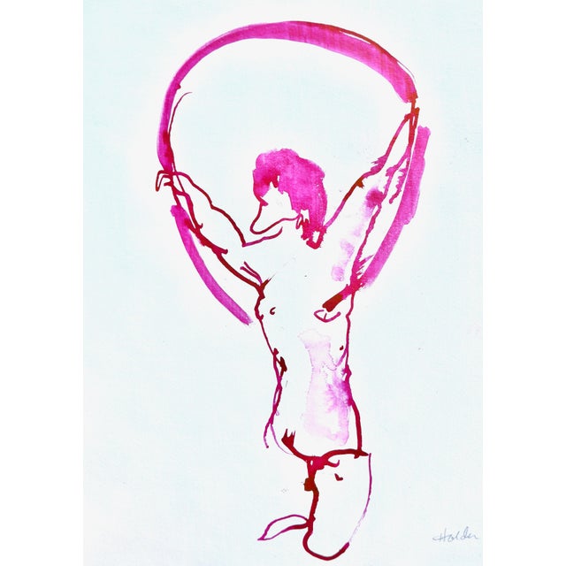 "Circus" Contemporary Figurative Ink Drawing by Martha Holden For Sale
