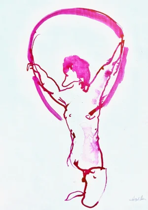 "Circus" Contemporary Figurative Ink Drawing by Martha Holden