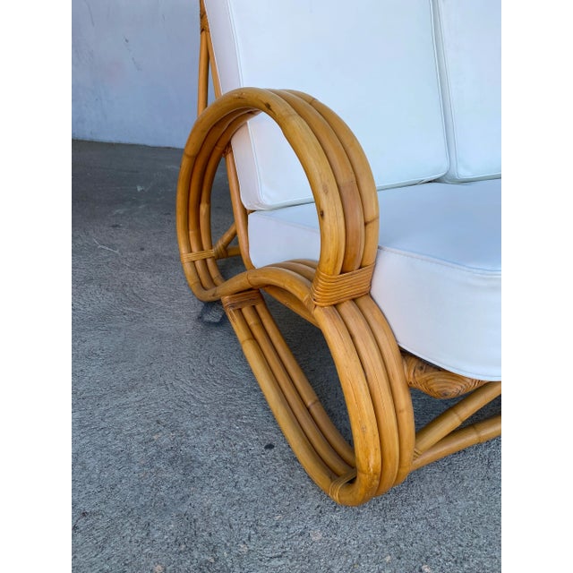 "S Arm" 3-Strand Rattan Sofa and Lounge Chair Set - 2 Pieces For Sale In Los Angeles - Image 6 of 13
