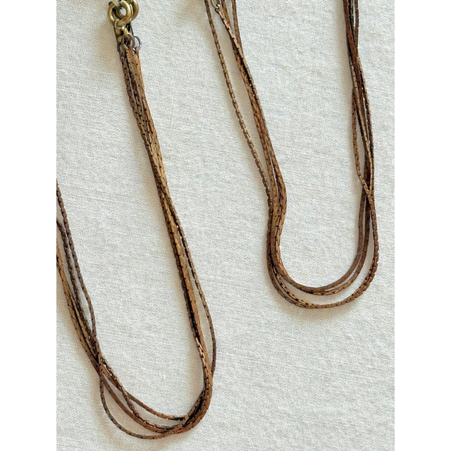 Vintage 1990s Gothic Tribal Brass Skull Shoulder Duster Earrings, Pair For Sale - Image 12 of 14
