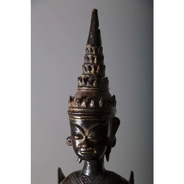 Black Thai Artist, Sculpture of Buddha, 19th Century, Walnut For Sale - Image 8 of 11