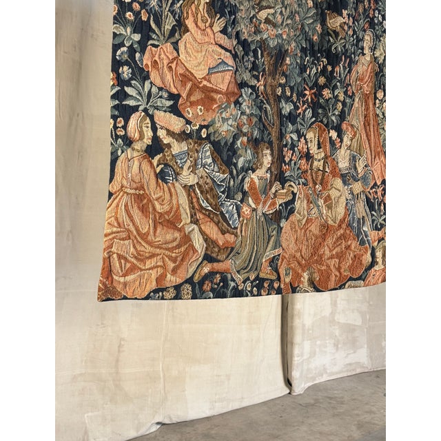 1950s French Tapisseries Du Lion “La Scène Galante” Tapestry | Circa 1950 For Sale - Image 5 of 18