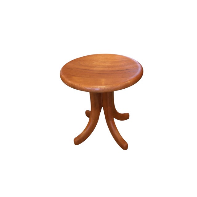 Mid-Century Modern Sculptural Stool in Teak with Bowl Seat from Dyrlund, Denmark, 1960s For Sale - Image 3 of 14