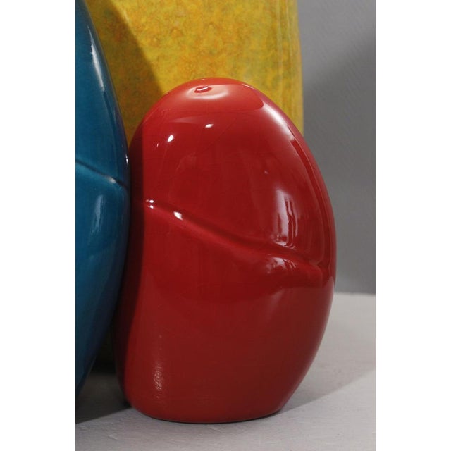 Textile Large Pebble Ceramic Table Lamp by François Chatain, France, 1990s For Sale - Image 7 of 14