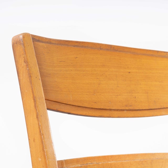Beech Ladder Back Dining Chairs attributed to Horgen Glarus, 1960s, Set of 4 For Sale - Image 6 of 17