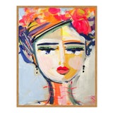 Citrus Girl by Maren Devine in Gold Frame, Small Art Print For Sale