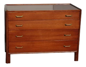 Vintage Mid Century Modern McGuire Bachelors Check Dresser