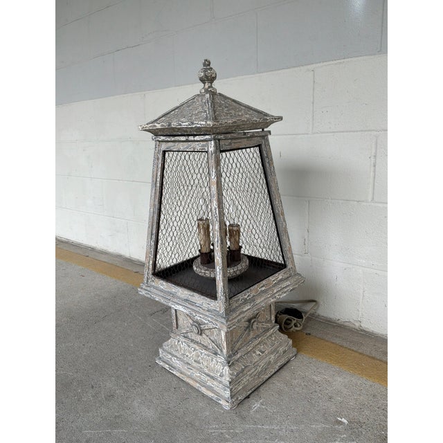Rustic Style Cyan Design Piper Lamp, Mesh Wire, Aged Finish. Original Retail $870. Showroom floor sample.