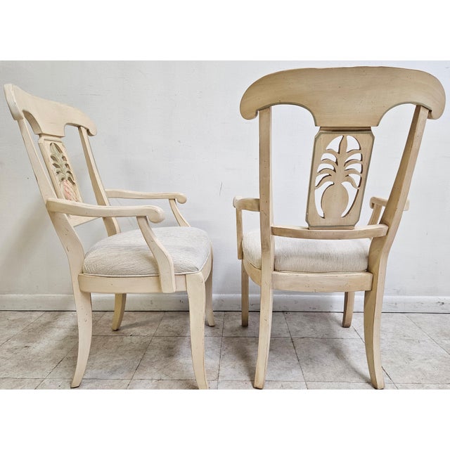 Wood Ethan Allen Legacy Caribbean Hospitality Pineapple Dining Room Armchairs - a Pair For Sale - Image 7 of 10