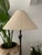 Coffee Ironies Floor Lamp With Off White Linen Shade For Sale - Image 8 of 8