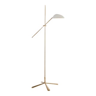Aerin Antique Brass With White Floor Lamp For Sale