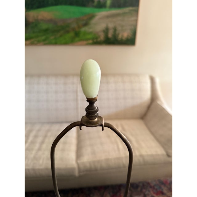 Wood Vintage Opaline Table Lamps - a Pair For Sale - Image 7 of 9