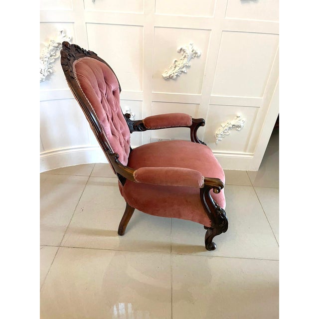 Mid 19th Century Victorian Carved Walnut 3 Piece Suite, 1860s, Set of 3 For Sale - Image 5 of 18