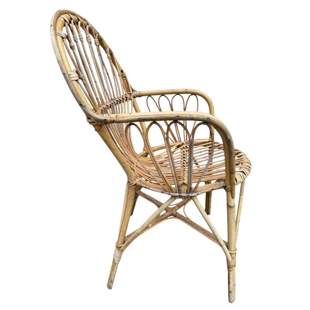 Vintage Armchair in Rattan, 1960s For Sale - Image 4 of 7
