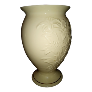 1980s Lenox Porcelain Lily Vase 24 K Gold Trim Made in Usa