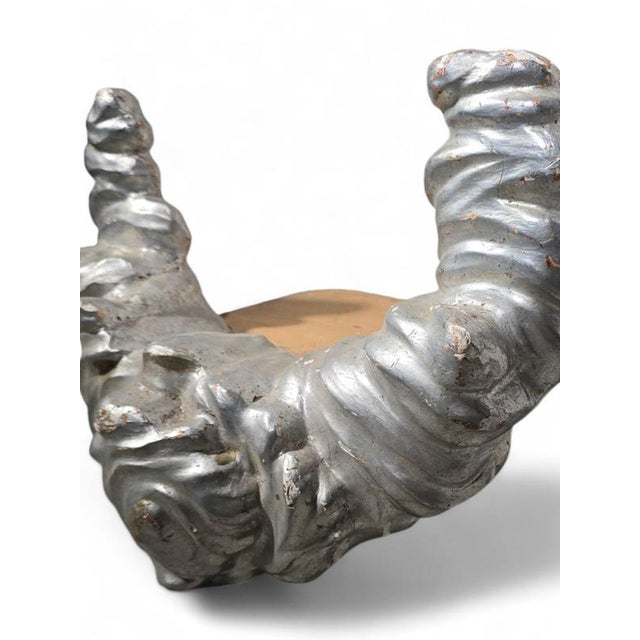 Antique 19th-Century Cloud-Shaped Carved and Silvered Wooden Pedestal For Sale - Image 7 of 12