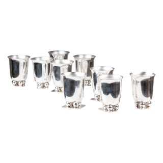 Silver-Plated Metal Timpani by Jean Després, 1960s, Set of 9 For Sale
