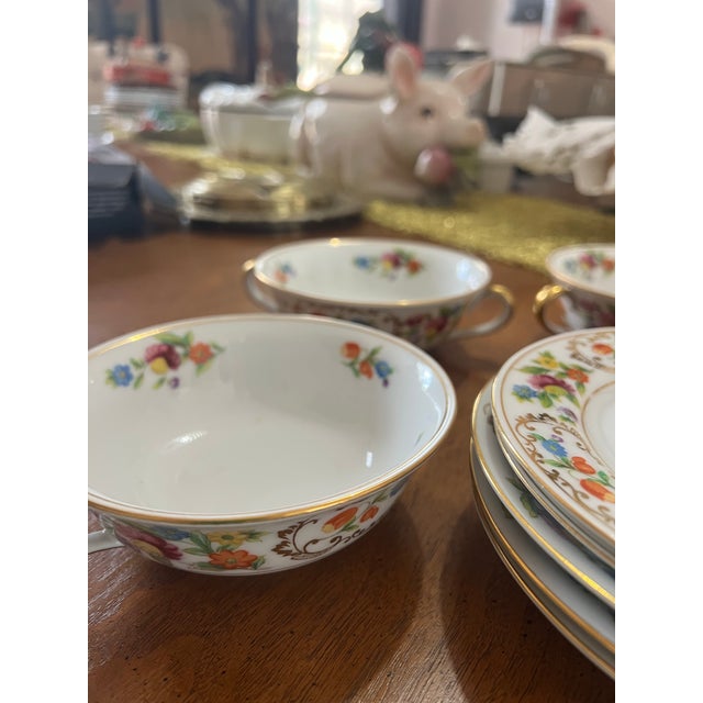 1970s Noritake Dresdena Floral Plates and Bowls- Set of 10 For Sale - Image 10 of 10