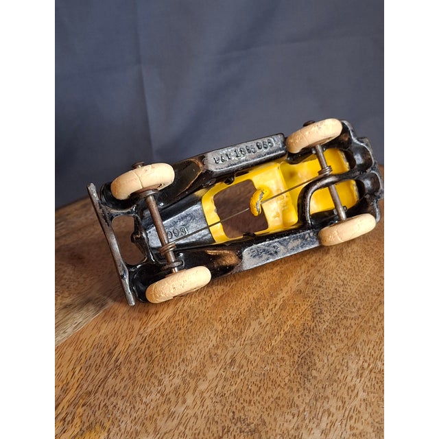 Rare 6" Deluxe Size Hubley Take-a-Part Roadster Yellow & Black Cast Iron 1933 For Sale - Image 9 of 18