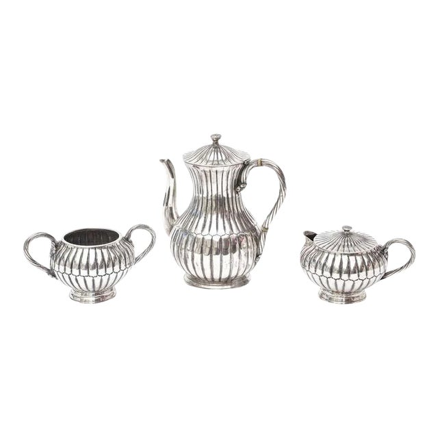 Vintage Hallmarked Sanborn Sterling Silver Mid Century Modern Tea/Coffee Service Set 3 For Sale