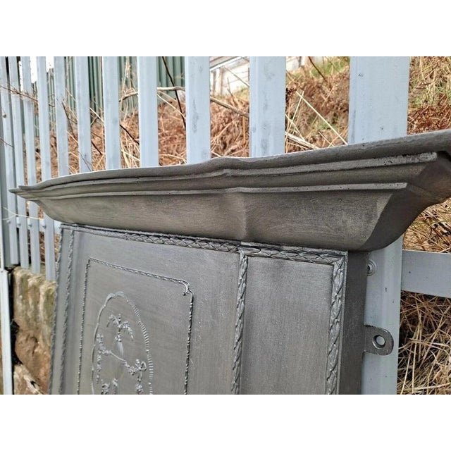 Grand Victorian Edwardian Cast Iron Combination Fireplace For Sale - Image 9 of 11