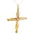 A graceful antique cross pendant dating to the early 1900s, crafted in warm 18 karat yellow gold with delicate openwork...