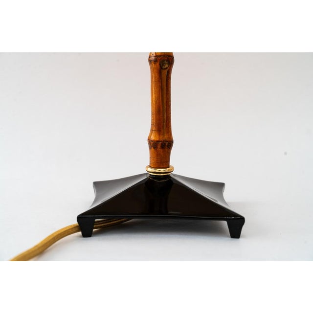 Vintage Bamboo Table Lamps with Fabric Shades by Rupert Nikoll, 1950s, Set of 2 For Sale - Image 11 of 18