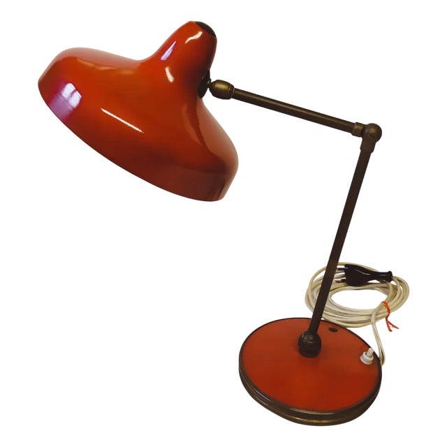 Vintage Red Table Lamp from Arredoluce, 1950s For Sale