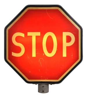 Large Vintage Traffic Stop Sign with Lighting, 1950s