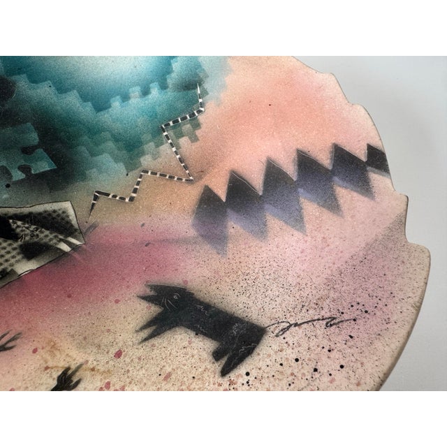 1990s 1990s J. Koons Signed Art Ceramic Pedestal Bowl For Sale - Image 5 of 12