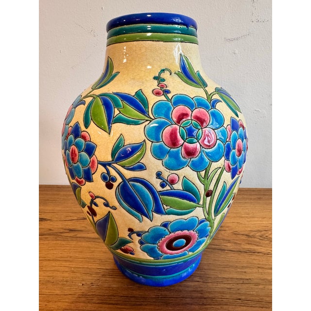 Art Deco 1920s Art Deco Boch Frères Keramis Vase by Charles Catteau For Sale - Image 3 of 6
