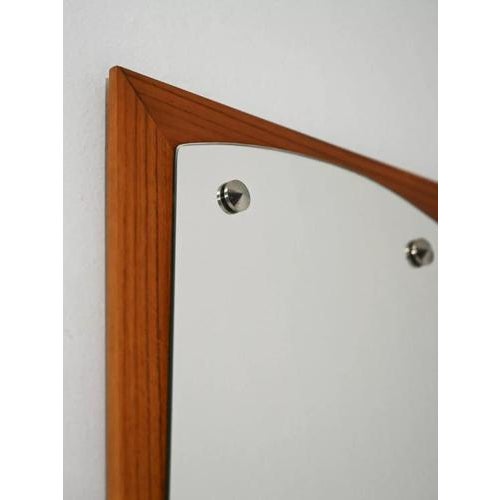 1960s Danish Wall Mirror in Teak, Denmark, 1960s For Sale - Image 5 of 7