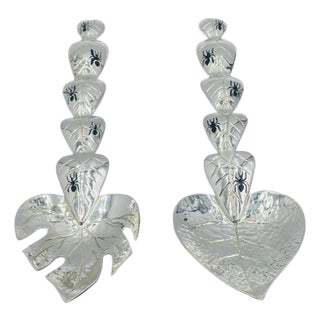 1980s Emilia Castillo “Ants on Leaves” Silver-Plated Serving Utensils, Taxco Mexico - a Pair For Sale