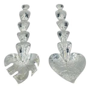 1980s Emilia Castillo “Ants on Leaves” Silver-Plated Serving Utensils, Taxco Mexico - a Pair