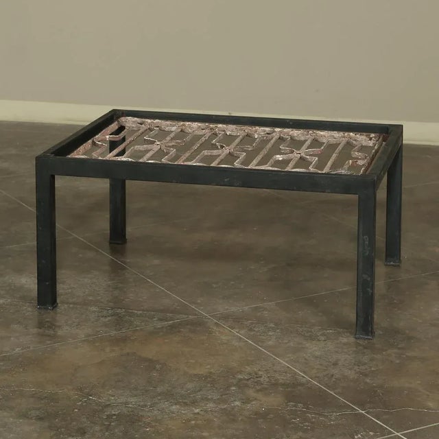 Late 19th Century Antique Wrought Iron Panel Coffee Table For Sale - Image 5 of 8