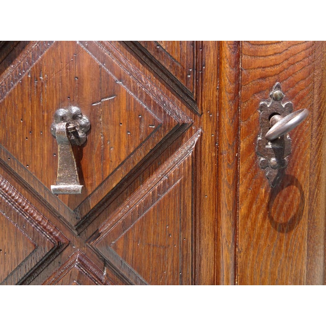 Tan Antique Louis XIII Oak Corner Cabinet For Sale - Image 8 of 18