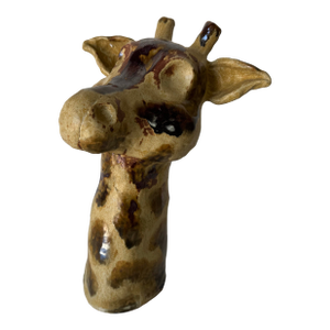Vintage Handmade Studio Art Ceramic Giraffe Bust Pottery Sculpture