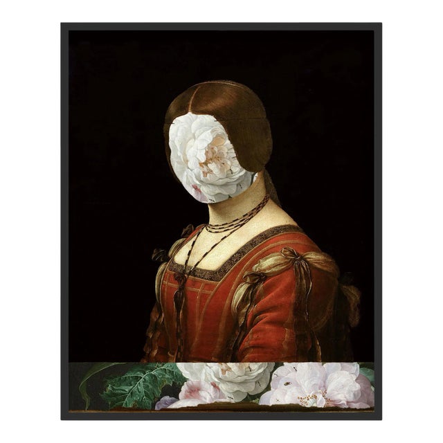 Flower Face 1 by Lara Fowler in Black Frame, Medium Art Print For Sale