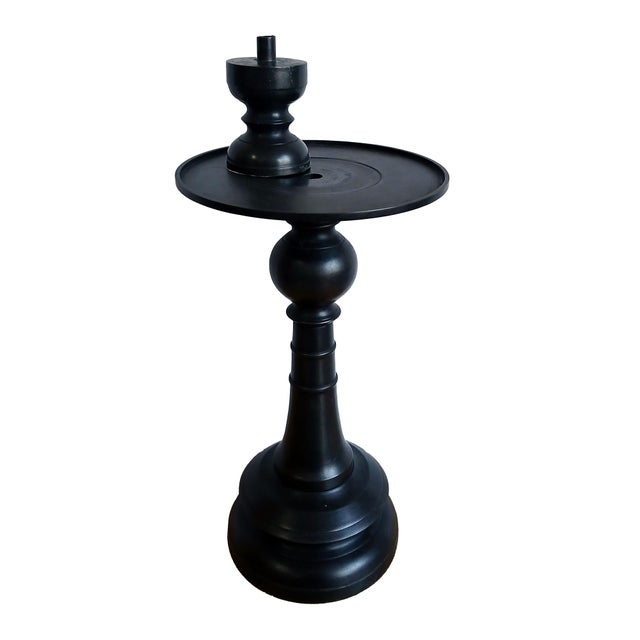 Bronze Candle Holder With Removable Top, 16 Inches, Indonesia For Sale - Image 9 of 11