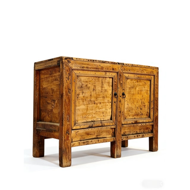Chinese Aged Poplar Double Cabinet For Sale - Image 3 of 5