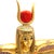Gold Monumental Egyptian Revival Statue of Goddess Isis With Open Wings and Gold Red Detailing – 21.5" Wide For Sale - Image 8 of 15