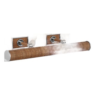 Chapman & Myers for Visual Comfort Signature Halwell 24" Picture Light in Polished Nickel and Natural Woven Rattan For Sale